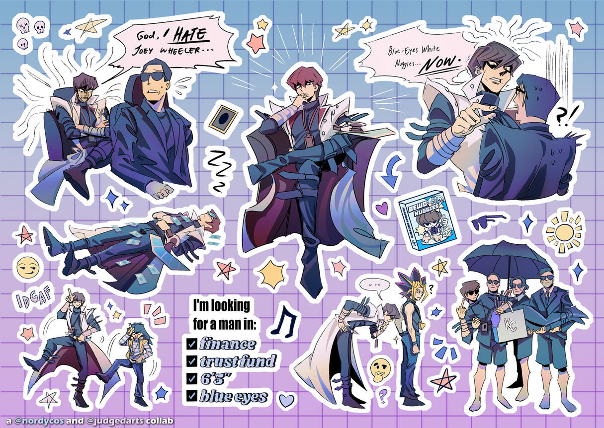 Commissioned sticker sheet for content creator @nordycos.